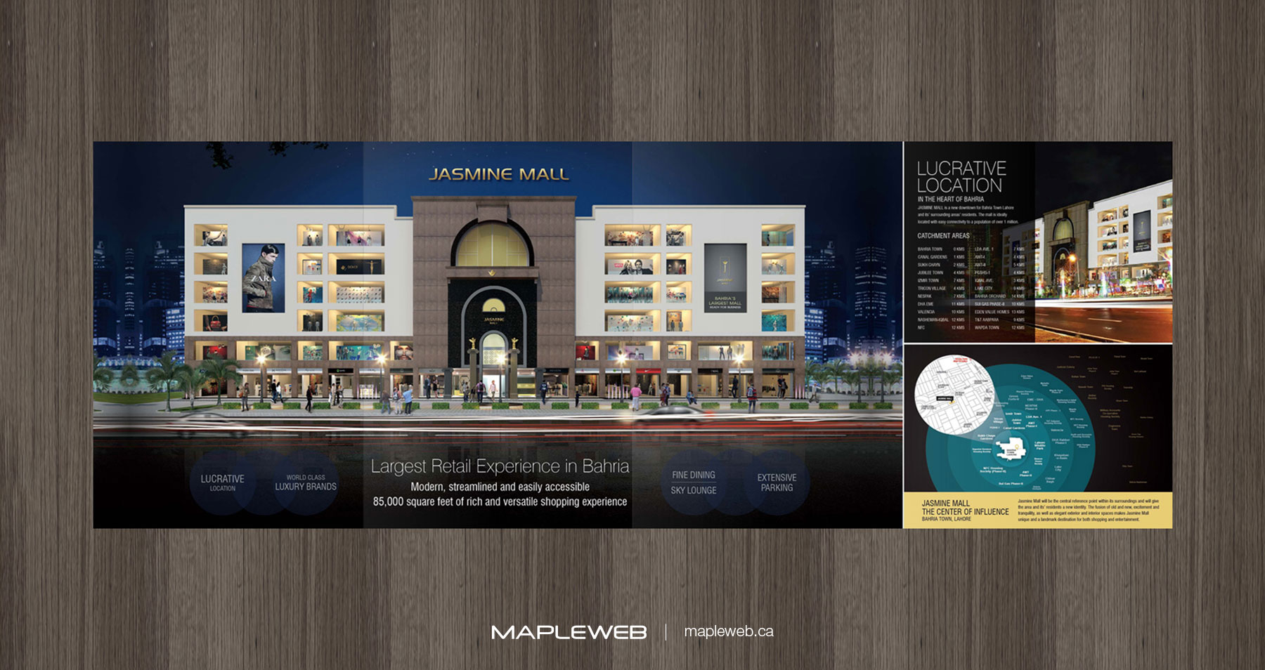 Jasmine Mall Tri Fold Brochure Brand design by Mapleweb